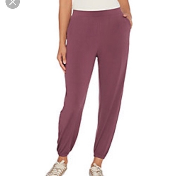 Lisa Rinna Collection Pants - Lisa Rinna  Mauve HIGH WAIST Cropped Joggers NWOT